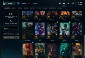 Conta platina 4 com 25 champs e 13 skins - League of Legends LOL