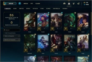Conta platina 4 com 25 champs e 13 skins - League of Legends LOL
