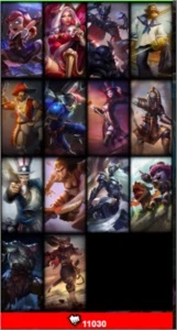 Conta - League Of Legends / 64 Champs + 14 Com skin Hextec LOL