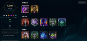 Conta LOL MAIN ZED 2.5KK de maestria e 558 SKINS - League of Legends