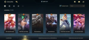 conta wild rift com 249 skins, rank diamante 1 - League of Legends: Wild Rift LOL WR