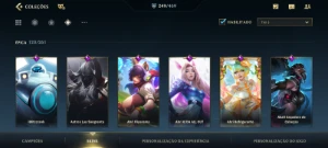 conta wild rift com 249 skins, rank diamante 1 - League of Legends: Wild Rift LOL WR