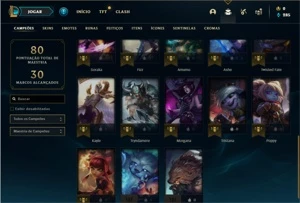 Conta prata 1 com 28 Champs e 8 Skins + 1 Fragmento - League of Legends LOL