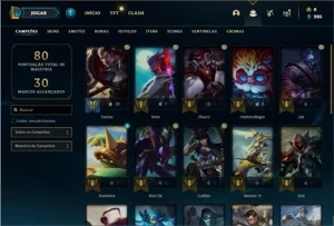 Conta prata 1 com 28 Champs e 8 Skins + 1 Fragmento - League of Legends LOL