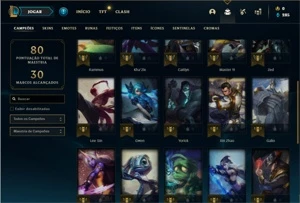 Conta prata 1 com 28 Champs e 8 Skins + 1 Fragmento - League of Legends LOL