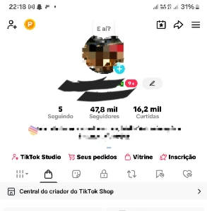 Conta Tikok monetizada com shop ativo - Redes Sociais
