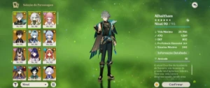 Conta genshin impact RANK 60 / 26 personagens T5 + 14 armas