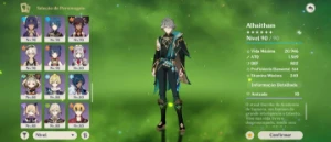 Conta genshin impact RANK 60 / 26 personagens T5 + 14 armas