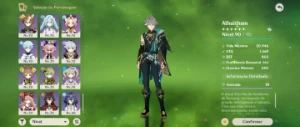 Conta genshin impact RANK 60 / 26 personagens T5 + 14 armas