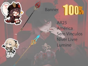 AR25 - Hutao + BIS + Jean + Espinha Cel + Banner Garantido - Genshin Impact