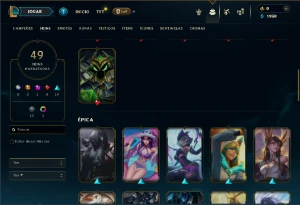 Prata 4 com 80 Champs e 49 Skins ( ADC / MID / TOP ) - League of Legends LOL