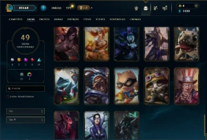 Prata 4 com 80 Champs e 49 Skins ( ADC / MID / TOP ) - League of Legends LOL