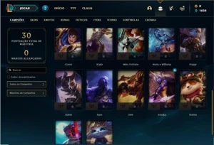 Conta Platina 4 com 27 Champs e 6 Skins + 5 Fragmentos - League of Legends LOL