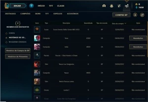 Conta Platina 4 com 27 Champs e 6 Skins + 5 Fragmentos - League of Legends LOL