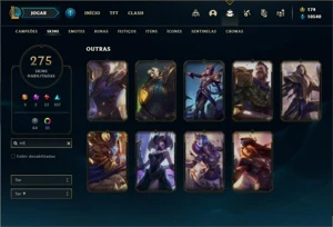 Conta prata 4 com TODOS os champs e 275 Skins + 9 Vitoriosas - League of Legends LOL