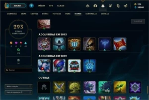 Conta prata 4 com TODOS os champs e 275 Skins + 9 Vitoriosas - League of Legends LOL