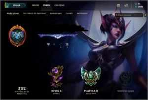CONTA LEAGUE OF LEGENDS - PLATINA 2 (BORDA DIAMANTE 4) LOL