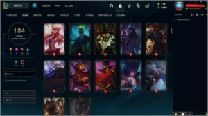 Conta Platina I com 184 skins (3 skins são prestígio) - League of Legends LOL
