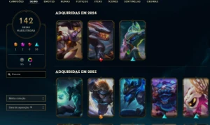 Conta lol rara - Rammus rei Skins vitoriosas Todos os champs - League of Legends