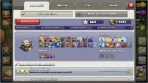 Conta 9.11 de COC e clash Royale arena 11 - Clash of Clans