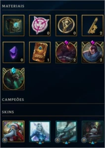 Conta Ouro 4  17 skins habilitadas E muitos espólios - League of Legends LOL