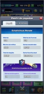 CONTA CLASH ROYALE NÍVEL 12
