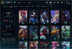 Conta 2012, 194 skin, icones e skins raras - League of Legends LOL