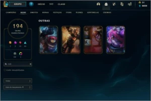 Conta 2012, 194 skin, icones e skins raras - League of Legends LOL