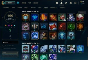 Conta 2012, 194 skin, icones e skins raras - League of Legends LOL