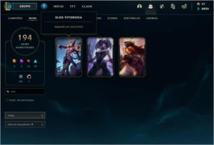 Conta 2012, 194 skin, icones e skins raras - League of Legends LOL