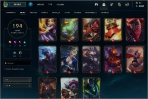 Conta 2012, 194 skin, icones e skins raras - League of Legends LOL