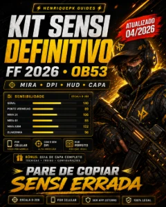 Pack Sensi FF 2026 OB53 | Capa Sem Ban + DPI/HUD - Free Fire