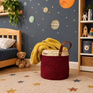 Cesto de Crochê Letícia - Artesanato e Personalizados