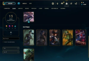 Conta Unranked com 27 Champs e 13 Skins - League of Legends LOL