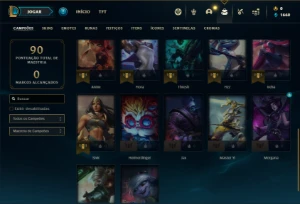 Conta Unranked com 27 Champs e 13 Skins - League of Legends LOL