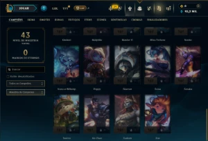 Diamante 4 com 40 Champs e 12 Skins - League of Legends LOL