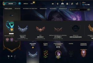 Prata 1 com TODOS os champs e 326 Skins + 3 Prestigios - League of Legends LOL