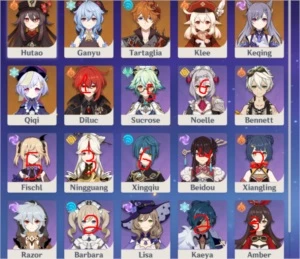 Conta Genshin Impact AR 55 7 personagens 5 estrelas e 1 arma