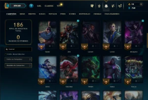 Diamante 2 com 60 Champs e 52 Skins - League of Legends LOL