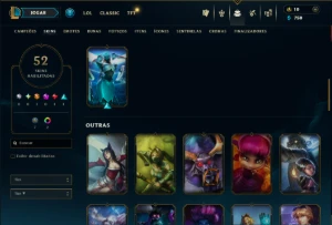 Diamante 2 com 60 Champs e 52 Skins - League of Legends LOL