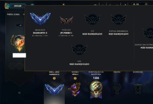 Diamante 2 com 60 Champs e 52 Skins - League of Legends LOL