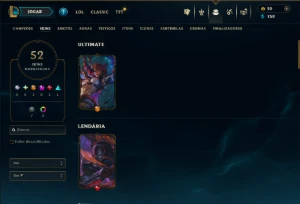 Diamante 2 com 60 Champs e 52 Skins - League of Legends LOL
