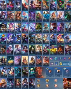 Conta Mobile Legends lv.119 com 333 skins, heróis e emblemas