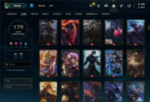 Conta Unranked com 150 Champs e 179 Skins - League of Legends LOL