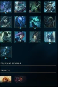 ACC PLATINA LoL +100 SKIN 10 GEMA E MT CRAFT PRA SKIN - League of Legends