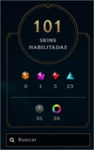 ACC PLATINA LoL +100 SKIN 10 GEMA E MT CRAFT PRA SKIN - League of Legends