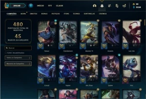 Conta prata 4 com 131 Champs e 142 Skins + 5 Vitoriosas - League of Legends LOL