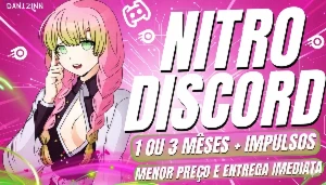 [MENOR PREÇO] DISCORD NITRO GAMING 3 MESES + 2 IMPULSOS 