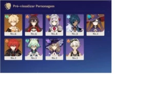 Vendo acc AR9 com DILUC+MONA+BENNET - Genshin Impact