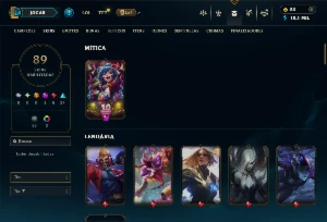 Conta Unranked com 105 campeões e 89 Skins - League of Legends LOL